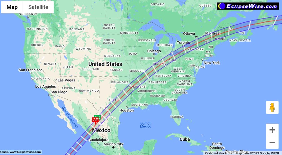 2024 Total Solar Eclipse Map